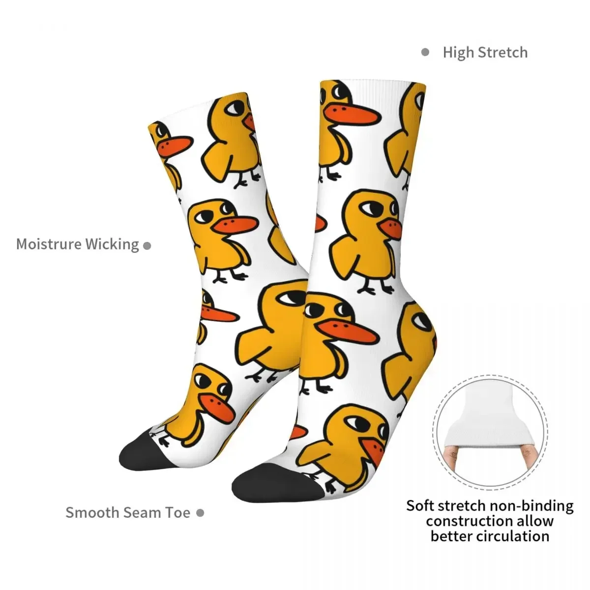 Duck Song Socks Harajuku Sweat Absorbing Stockings All Season Long Socks Accessories for Unisex Birthday Present