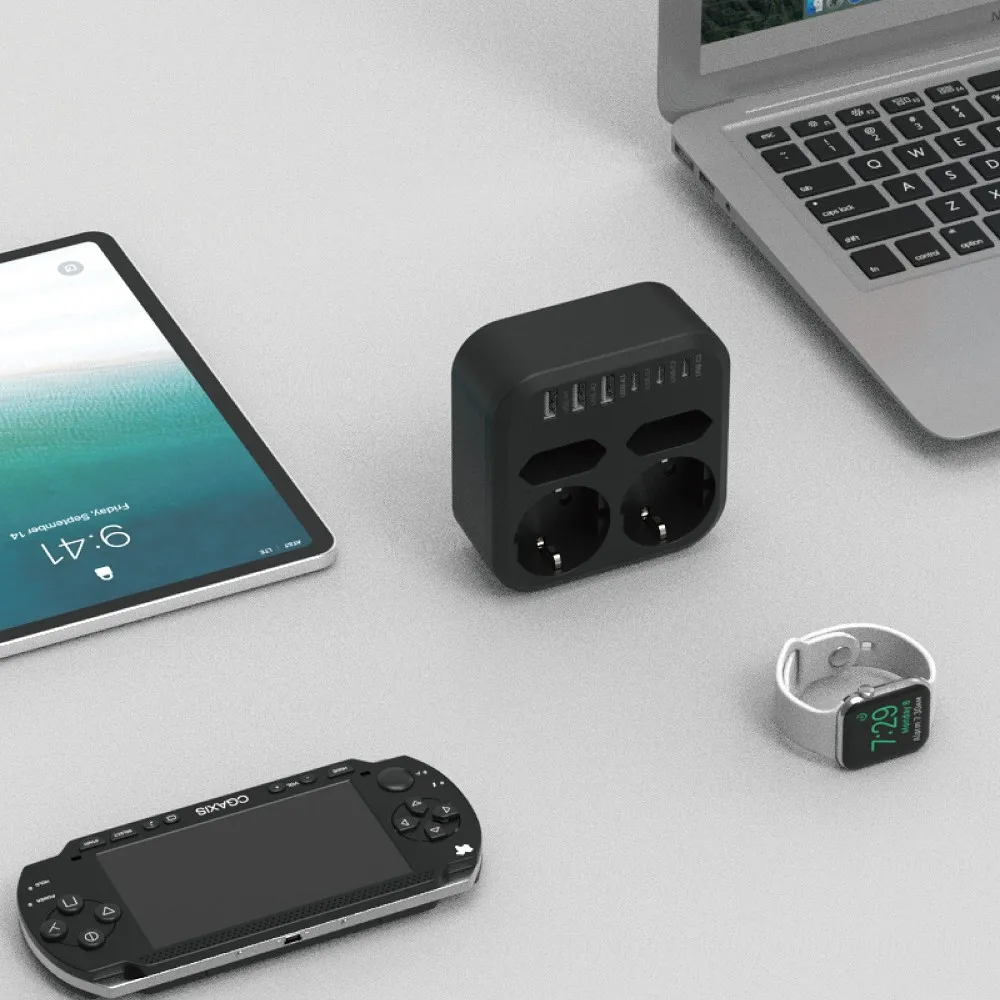 10 IN 1 3500W EU Plug Power Strip With 4AC Outlets 6USB 17W Fast Charging 7 Safety System For Home