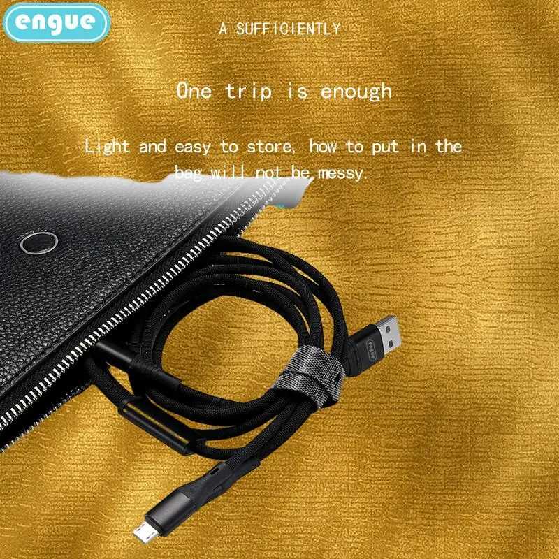 Engue One Drag Three Mobile Phone Fast Charging Multi Head Retractable Usb Interf  For Apple Interface  Type C Android Charging