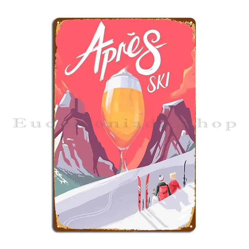 Apr%C3%A9s Ski Metal Plaque Club Printing Designing Print Wall Cave Tin Sign Poster