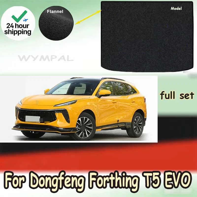 

ECOAUTO Rear Trunk Mat For Dongfeng Forthing T5 EVO 2021-2024 Boot Cargo Floor Carpet Pads