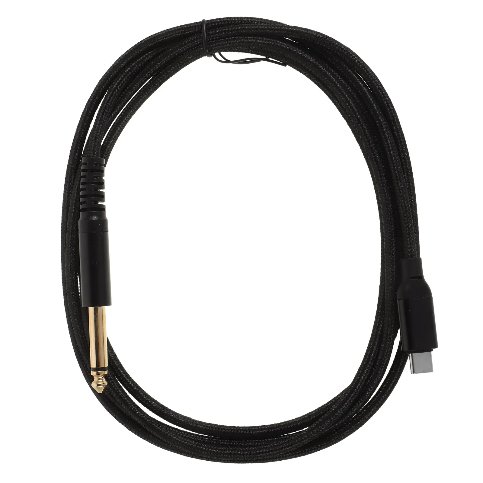 6.35mm to USB Type-C Guitar Recording Cable Stable Audio Transfer for Electric Bass Instruments Compact Studio Audio Patch Cable