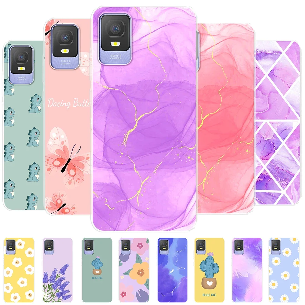 Fundas de teléfono con estampado a la moda, carcasa suave de silicona transparente para TCL 403, 406, 405, 406