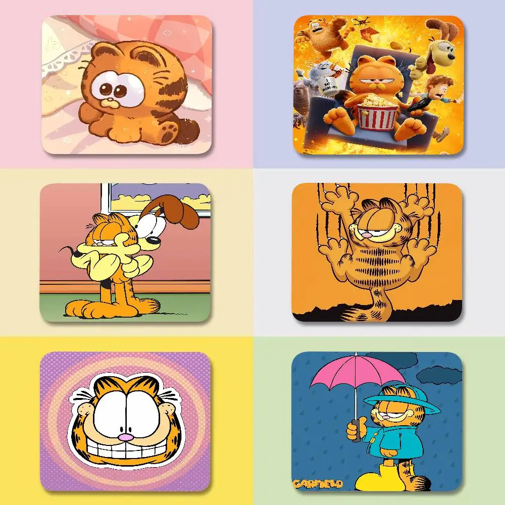 Mouse Pad Small Office Table Mats Computer Accessories Washable Non-slip Rubber With Lock Edge Cute Cartoon G-Garfields-es