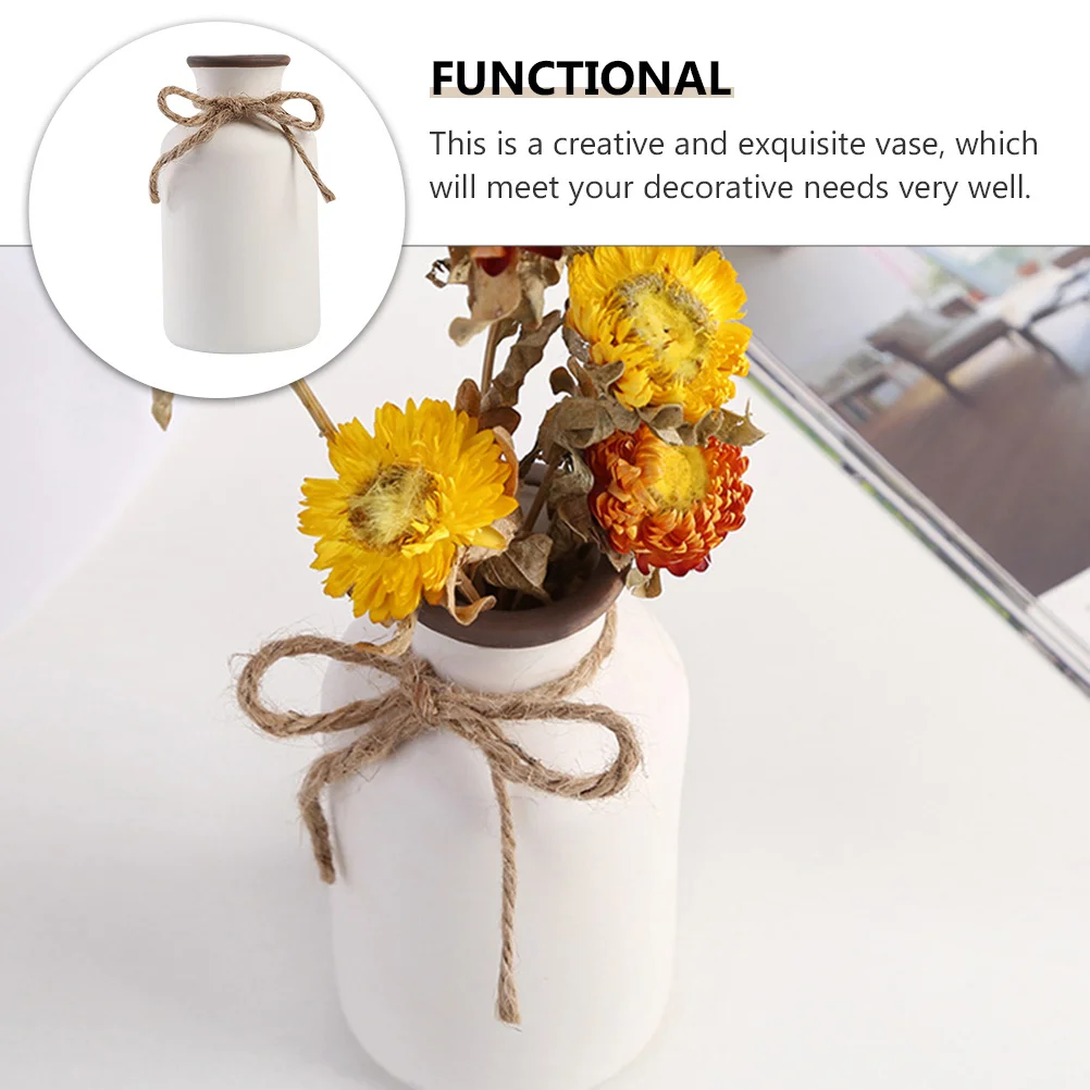 

1Pcs Flower Vase Ceramic White Porcelain Simple Stylish Desktop Ornament Home Decor Living Room Office Flower Pot