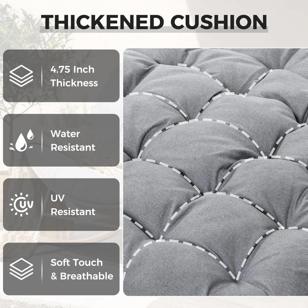 

Outdoor Rocking Chair, Oversized Papasan Rocking Chair with Thick Cushion, Indoor Outdoor Cozy Rocker, Customized