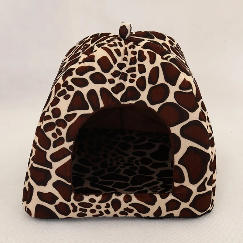 Deer Pattern Pet Dog And Cat House Foldable Warm And Soft Winter Dog Bed Puppy Dog House Kennel Nest Pet Supplies