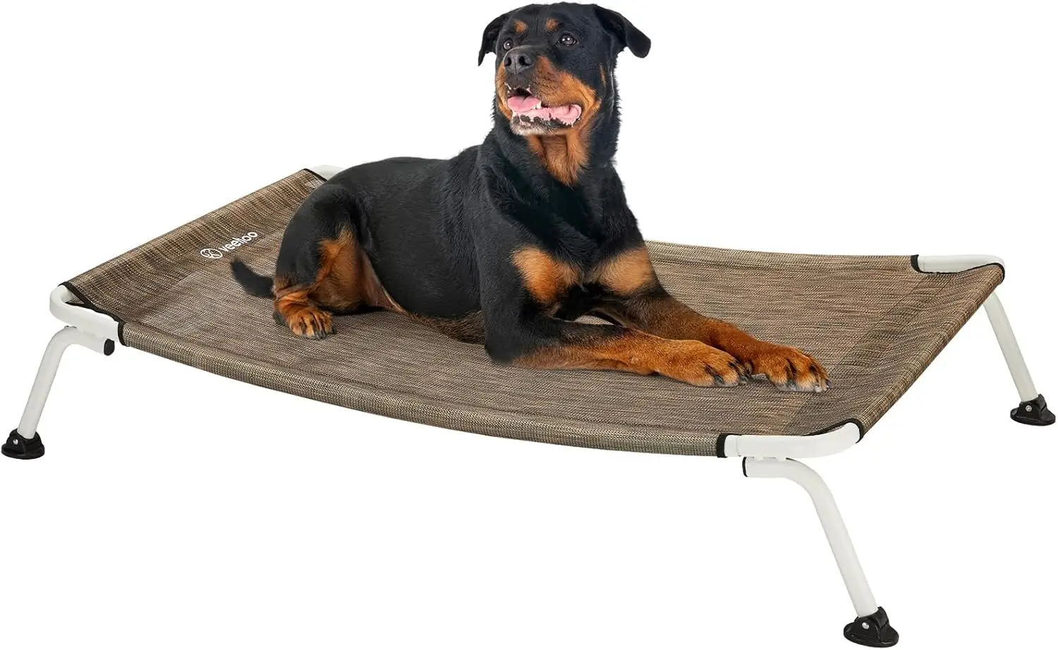

Elevated Dog Bed for Outdoor, Cooling Waterproof Raised Dog Cots Beds XL, Curved Off Ground Pet Hammock Cot Lifted for
