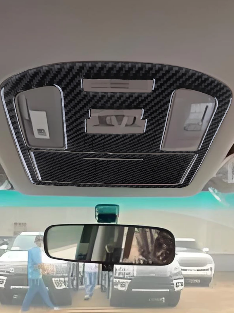 For Toyota Hilux 2015-2021 Carbon Fiber Reading Light Panel Trim Cover Car Interior Decorative Stickers