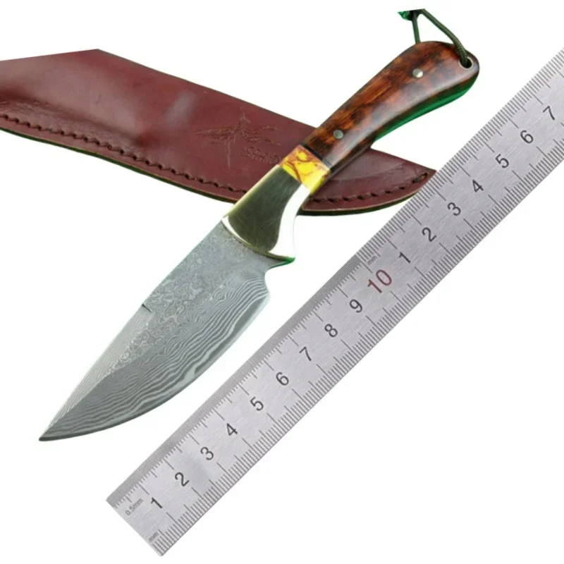 Classic Serpentine Wood Big Horse Collection Knife Pocket  straight fixed blade  Tactical Hunting EDC Survival Tool Knives