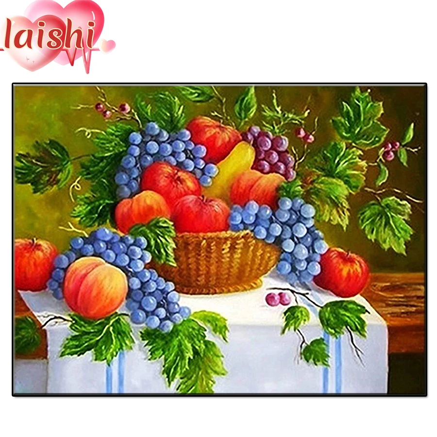 5D Still life, fruit basket diamond painting full round square drill cross stitch DIY diamond embroidery mosaic home decor