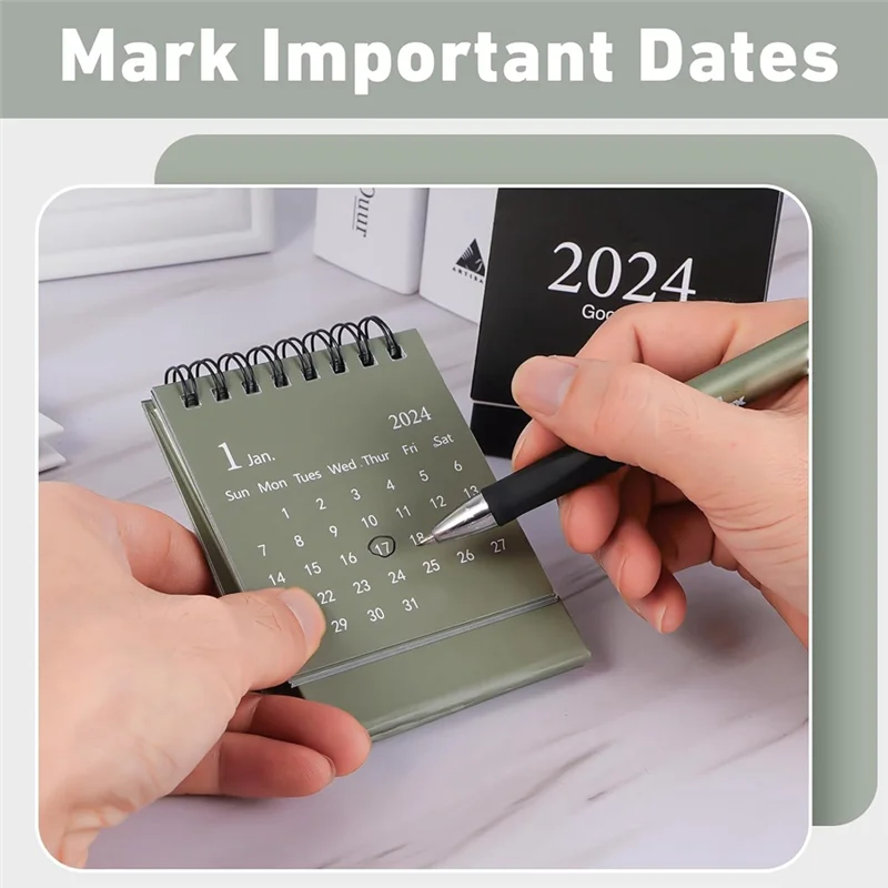 10 قطع من تقويم المكتب الصغير 2024، تقويم مكتب صغير 2023-2024 - يعمل من أكتوبر 2023 حتى ديسمبر 2024، تقويم مكتبي صغير متين