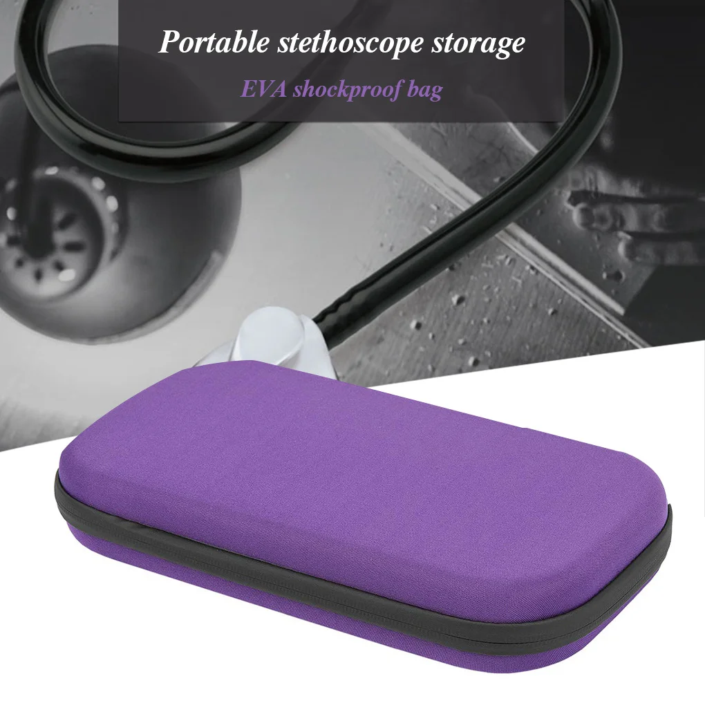 Stethoscope Storage Bag Shockproof Portable Mesh Organizer Solid Color EVA Detachable Convenient Multi-functional