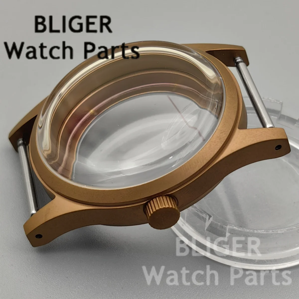 BLIGER 36mm 39mm Domed K1 Mineral Glass Matte Sandblasted Watch Case NH34 NH35 NH36 ETA2824 PT5000 Steel Diving Box Screw Crown