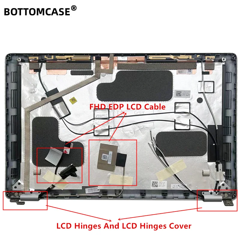 BOTTOMCASE New For Dell Latitude 5510 Precision 3551 LCD Back Cover Rear Lid +LCD Hinges+LCD hinges Cover+LCD Cable