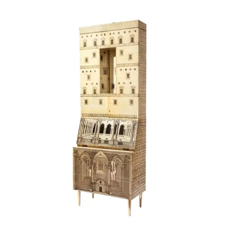 Italian light luxury building hand-painted wine cabinet living room partition cabinet art entrance display cabinet