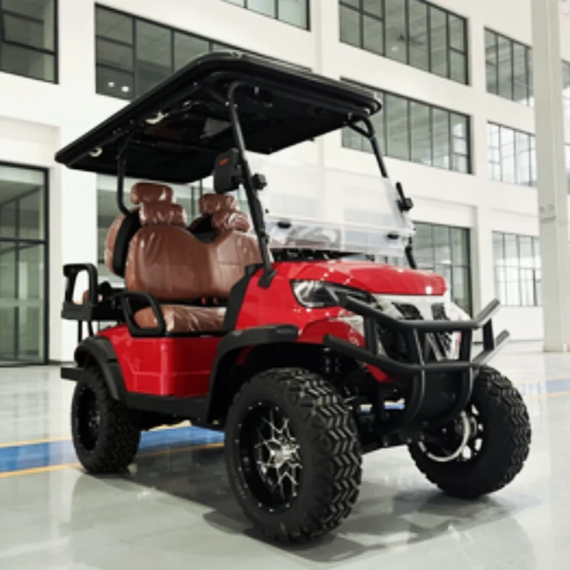 Hot Sale China Factory Electric Golf Cart Max Speed 45KM Per Hour Off Road Cart Bumper Starry Sky Roof 14-Inch Off-Road Tires