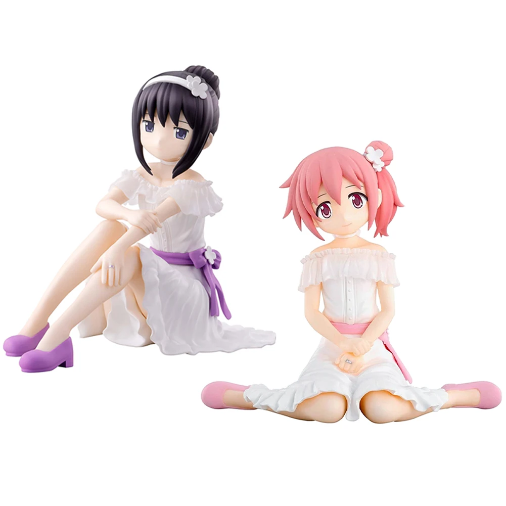 Figura de Anime PMMM Kaname Madoka figura de acción postura sentada Akemi Homura estatuilla dos estatuas conjunto PVC modelo ornamento regalos 10cm