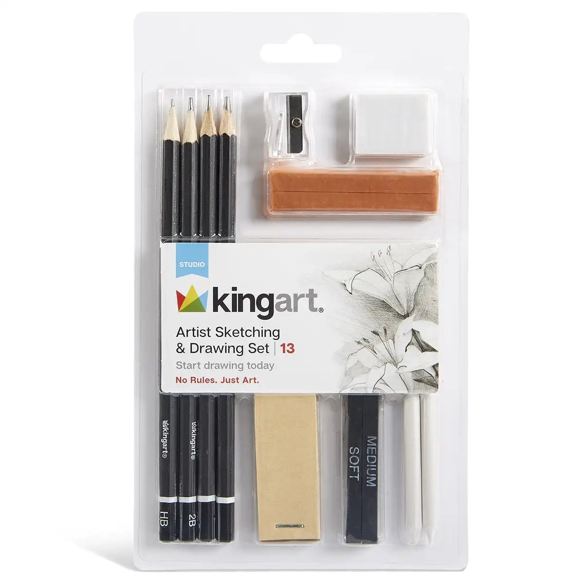 Kit de esboço e desenho KINGART, conjunto de 13