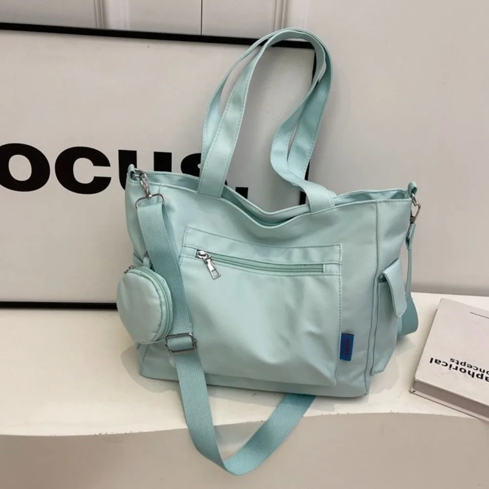 

Новая парусиновая сумка через плечо, большая вместительная водонепроницаемая сумка через плечо, прочная однотонная студенческая сумка для ежедневного использования