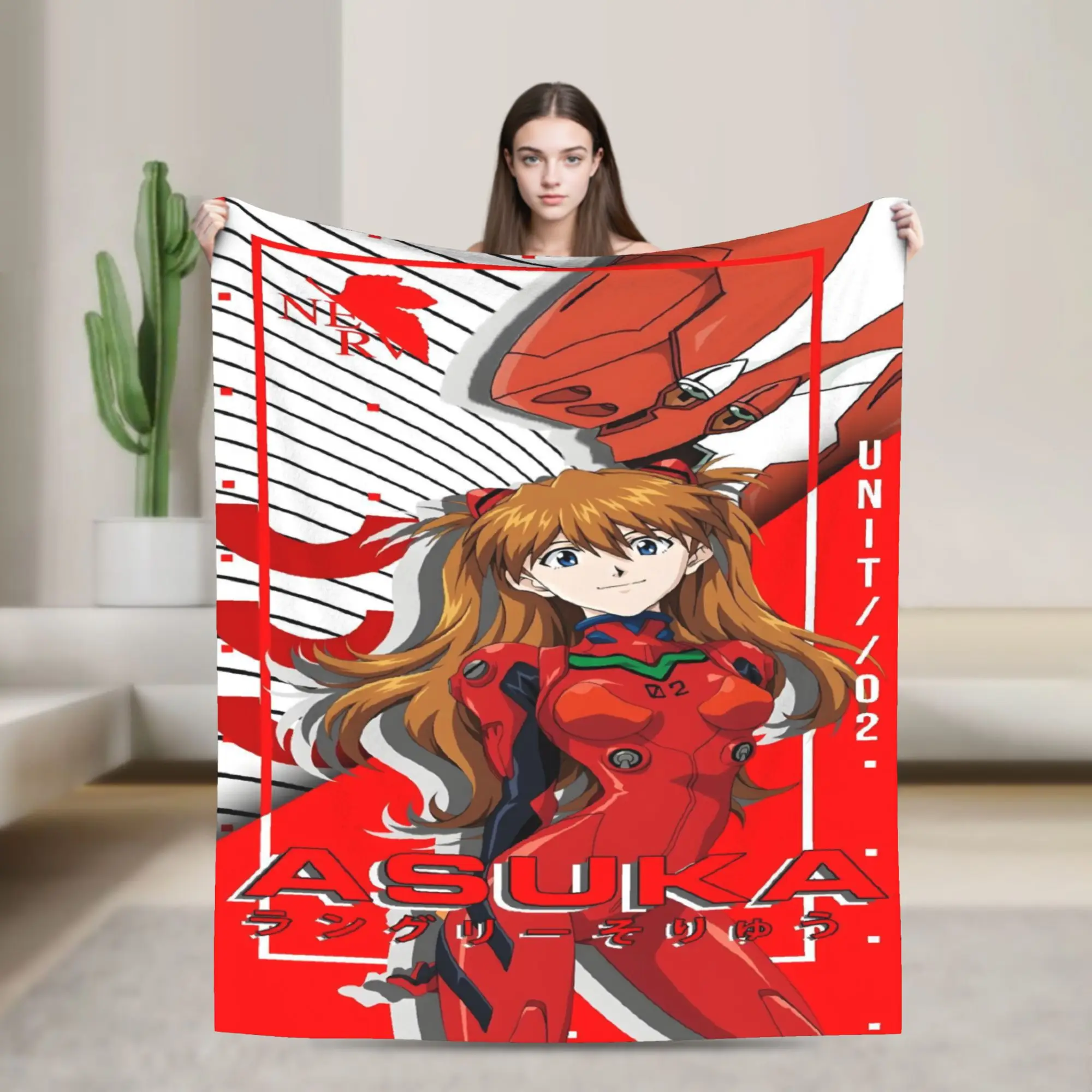 Custom Evangelion Manga Comic Blanket 3D Printed Soft Flannel Fleece Warm Comic  Throw Blankets for Office Bed Couch Quilt