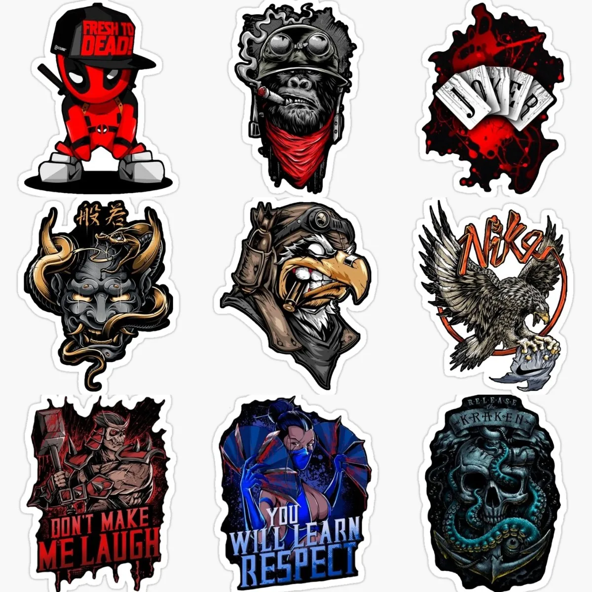 

Punk Style Eagle Creative PVC Sticker for Motorcycle Laptop Off-road Car Room Window Skateboard Fridge Bicycle Wall Door Table