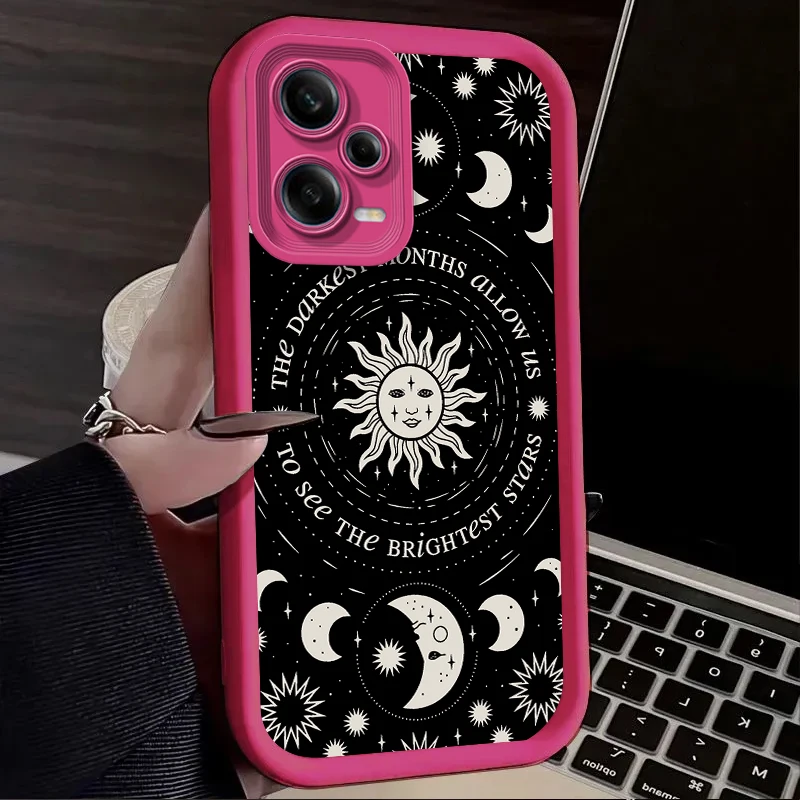 Retro Moon Sun God Phone Case for Xiaomi Redmi Note 13 12 11 Pro Plus 4G 5G 12S 11S 10S 10 9 9S 8 12C 13C A3 Soft Silicone Cover