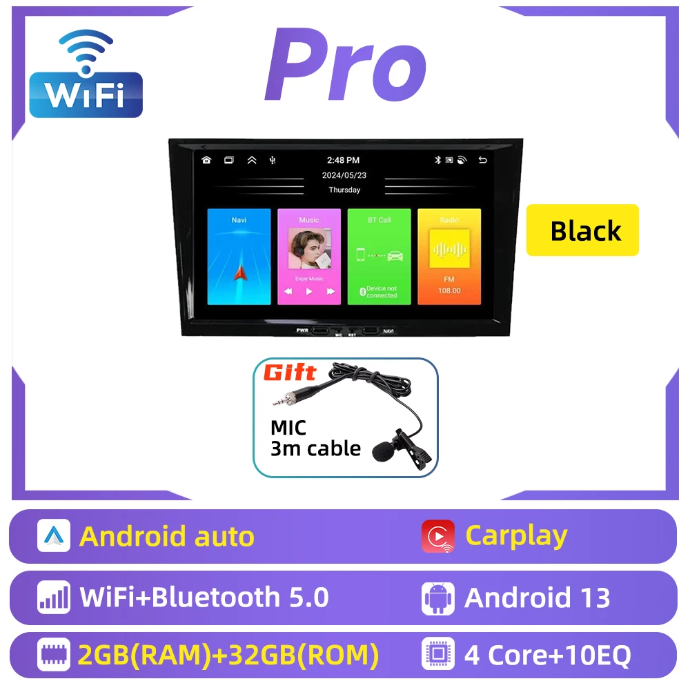 Carplay Autoradio 2 Din Android Radio GPS WIFI Auto Car Multimedia 8" Screen Stereo for Opel Corsa D 2007-2014 image 3
