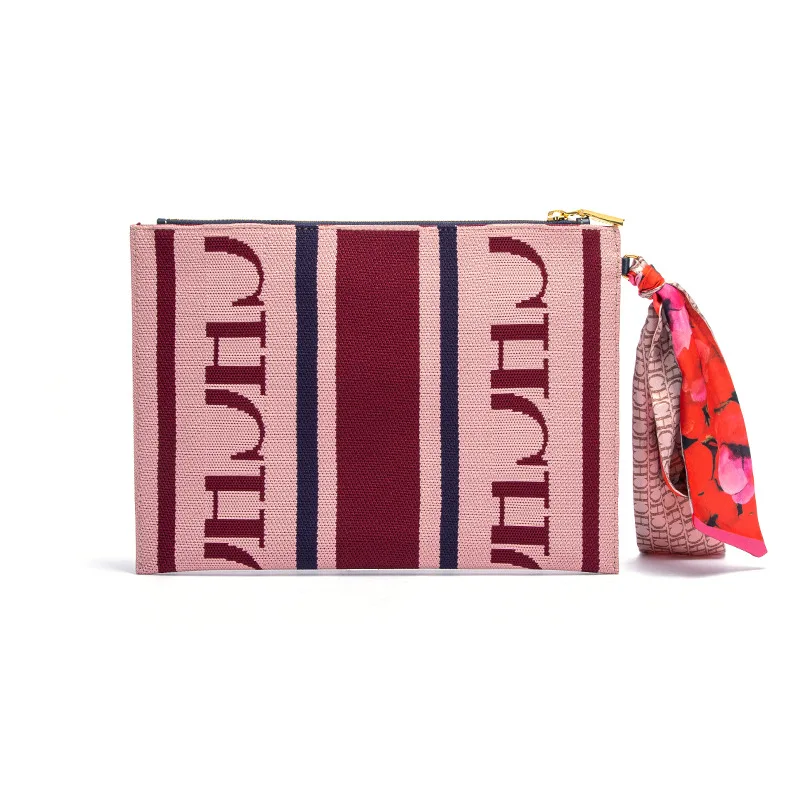 حقيبة نسائية من كارولينا هيريرا ذات الطراز العرقي بتصميم عتيق عالي الجودة مزخرفة بشريط يومي للسفر حقيبة يد نسائية