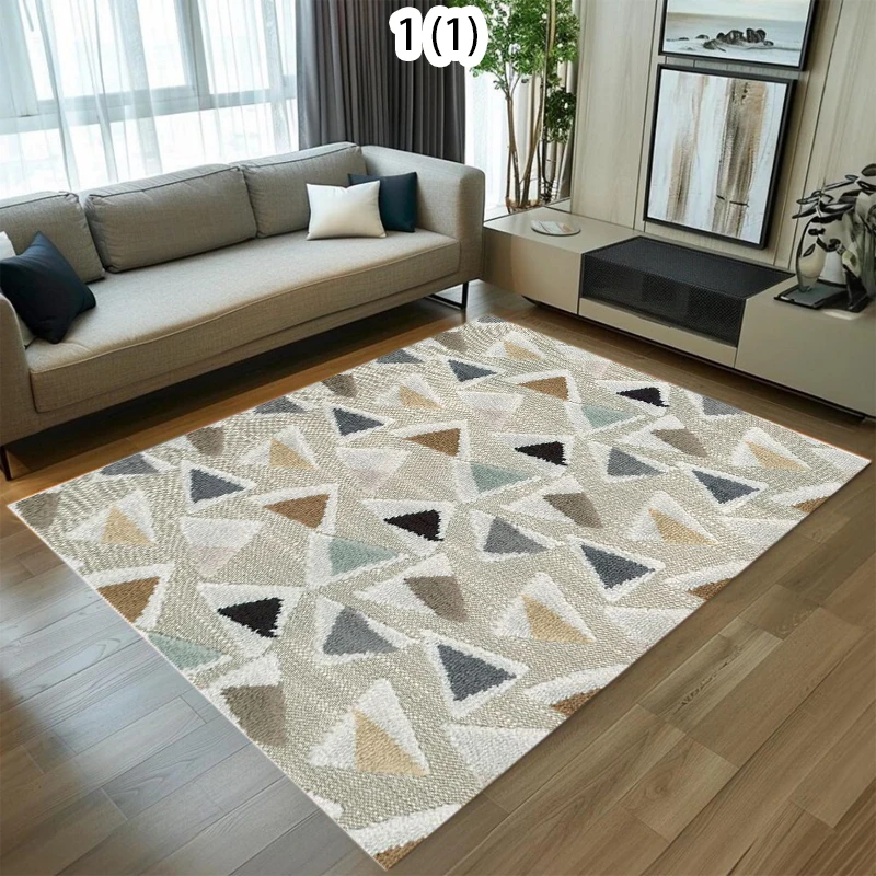 Morandi Geometric Triangle Area Rug Modern Minimalist Soft Non-Slip Large Floor Carpet Boho Home Decor for Bedroom Living Room