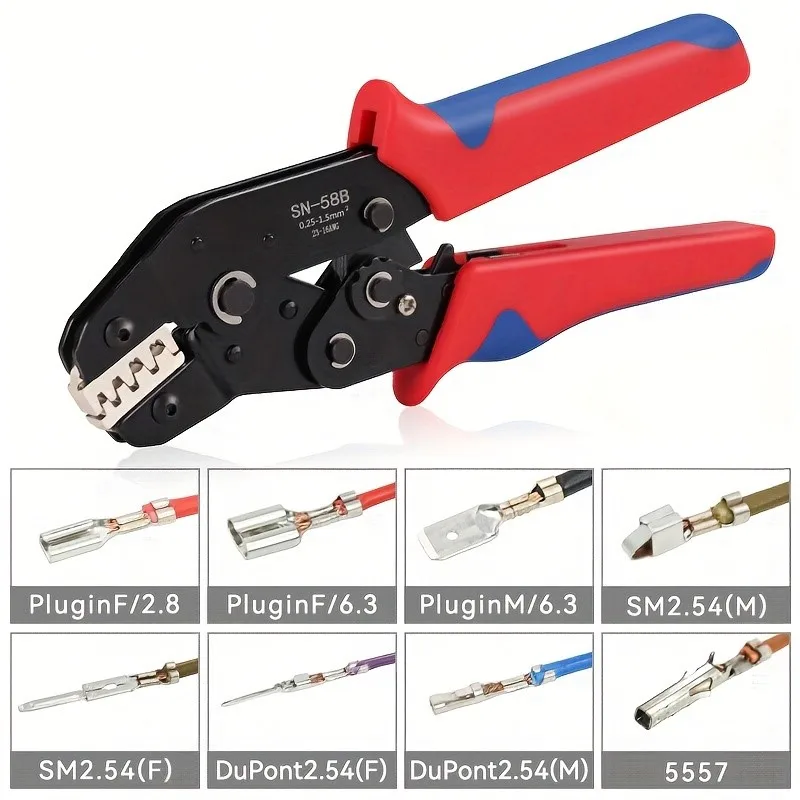 DuPont Terminals Crimp Pliers Interchangeable Dies Wire Crimper Crimping Tools Ratcheting SN-48B PH2.0 XH2.5 JST2.5 VH3.96