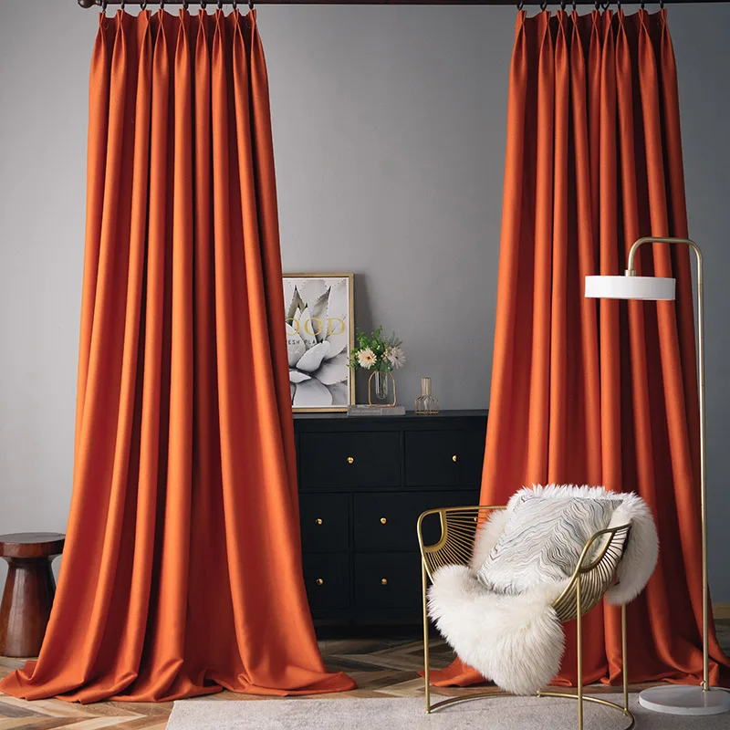 Luxury Blackout Curtains for Living Room and Bedroom, Elegant Thicken Curtain, Solid Drapes, Customized Blinds, Window Decor