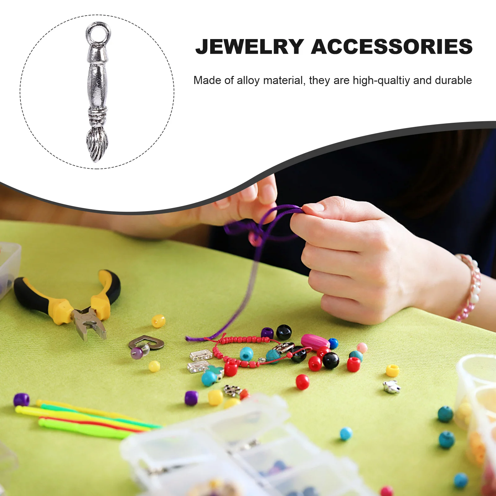 100Pcs Writing Pen Shaped Charms DIY Necklace Pendant Jewelry Making Material Alloy Keychain Pendants Alloy Jewelry Charms