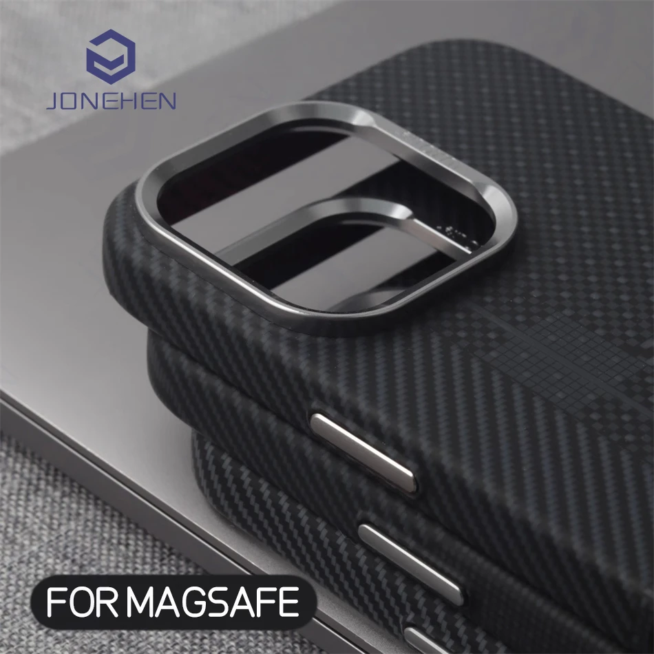 

Magnetic Carbon Fiber Pattern Slim Case For iPhone 15 14 13 12 16 Pro Max Luxury Matte 3D Relief Hard PC Armor Cover For Magsafe