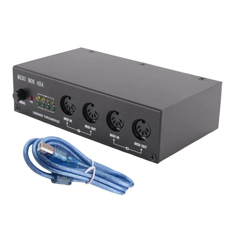 MIDI Box Musical Instruments USB MIDI Interface Merge Thru Box 64 MIDI Channels-A05I