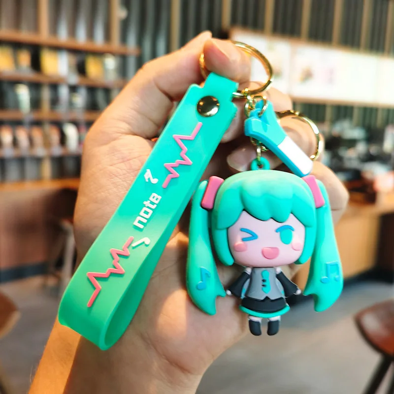 Nouveau Style Anime Hatsune Miku créatif périphérique dessin animé porte-clés bijoux de mode résine figurines d'action PVC porte-clés sac pendentif