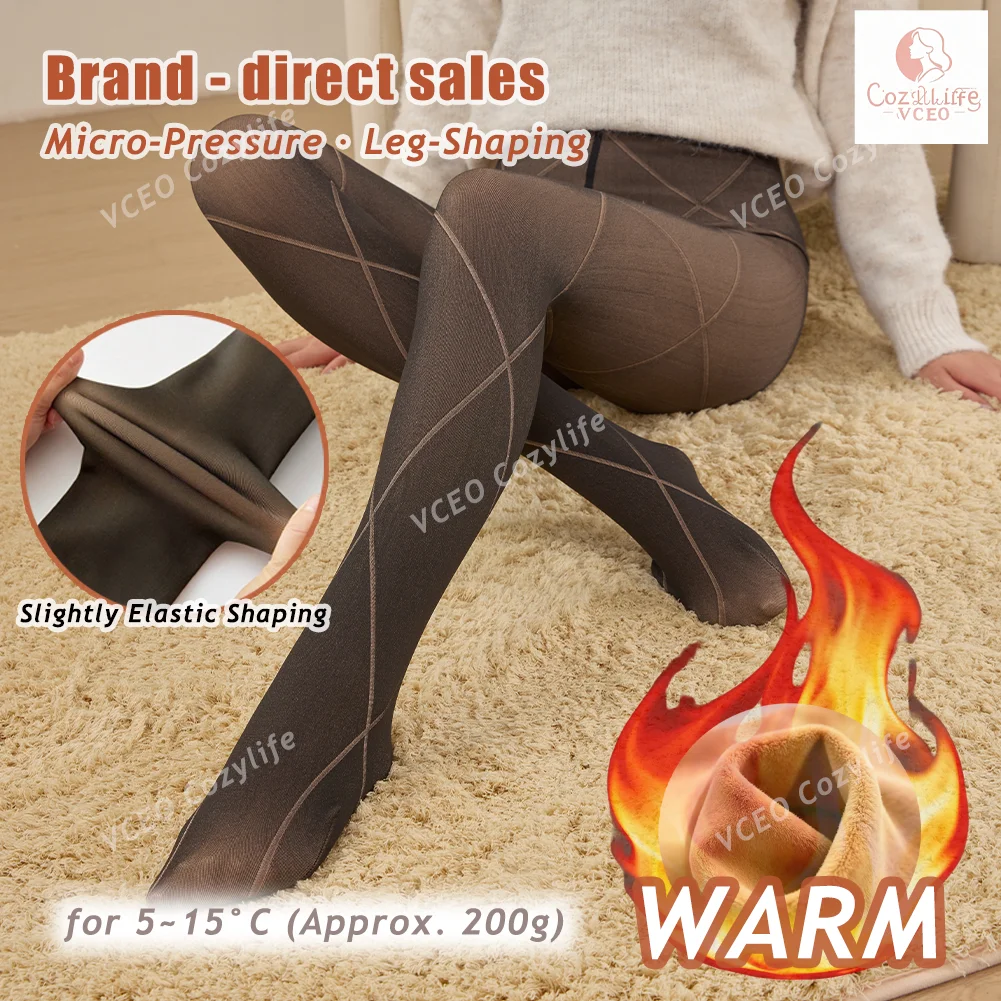 بنطال ضيق حراري مبطن بالصوف بنمط ماسي جديد للنساء، لباس ضيق دافئ للتخسيس، 5-15 ° C مناسب للرياضات المكتبية المنزلية، لا #3