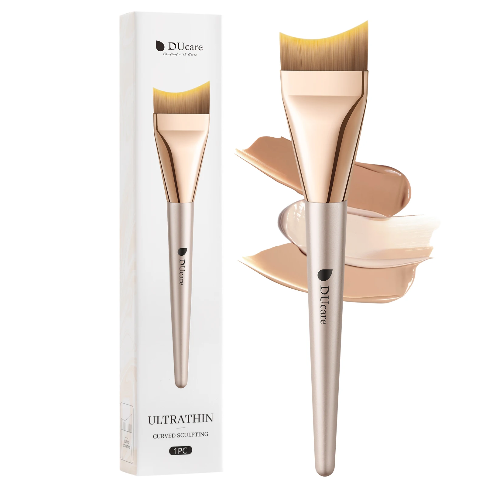 DUcare-brocha para base ultrafina, brocha ligera para contorno plano, crema para mezclar, maquillaje líquido, espátula para máscara de maquillaje profesional