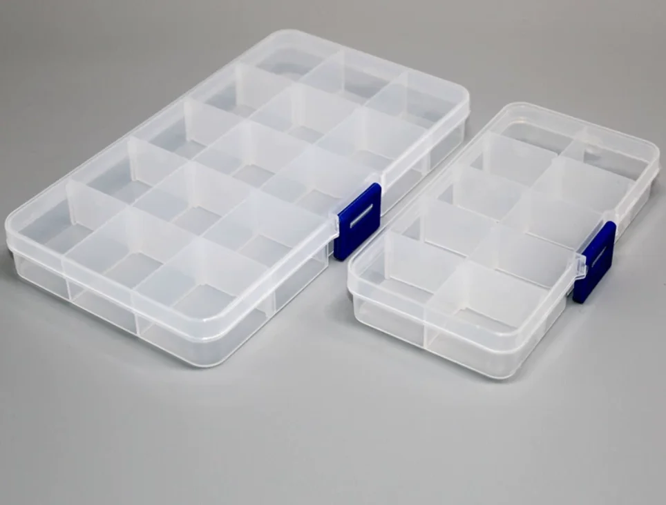 PP Storage Box 10/15 Grid Plastic Box Detachable Classification Parts Box Finishing Components