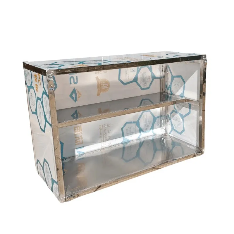 Mobile windproof foldable stainless steel cool skin display stall windproof cool surface non-glass