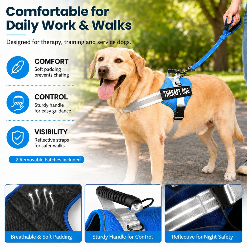 Nylon Reflective Dog Harness Personalized Breathable Dog Harness With ID Name Tag Pet Harness for Small Medium Large Dogs