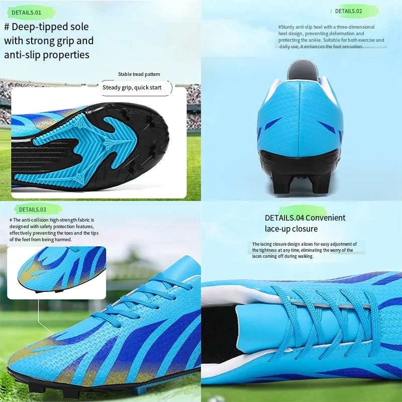 Training Low-Top Football Shoes Men Women Anti-collision Safety Toe Cap Anti Slip Wear-resistant Sole Outdoor Football Sneaker