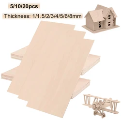 5/10/20pcs Wooden Board Model Unfinished Boards for Aircraft Molding Boats Architectural Carving Arts & Crafts DIY Decoration