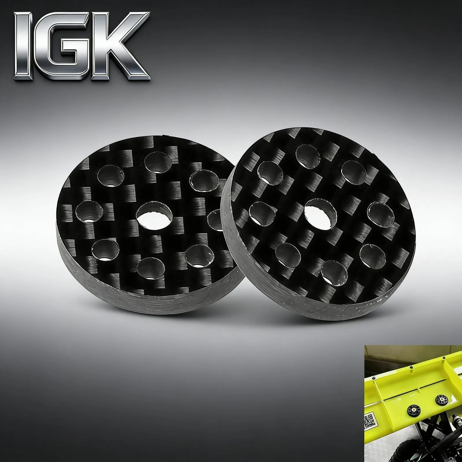 2Pcs Carbon Fiber Tail Wing Spacers - M3 Screw Washers for 1/8 1/10 RC Off-Road Buggy/Truck Upgrade Parts