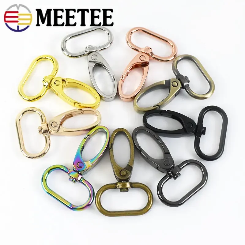 5/20 pz 16-38mm ganci girevoli borsa fibbie in metallo chiusura a fettuccia moschettone moschettone ganci per borse accessori in pelle fai da te