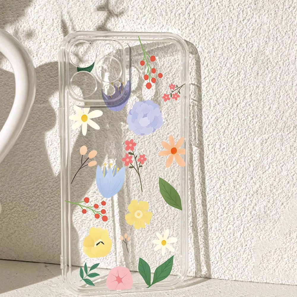

Fresh Colorful Flowers Silicone Phone Case for IPhone 17 16 15 14 13 12 11 Pro Xs Max Air Mini 7 8 6 6s Plus SE 2020 2022 Cover