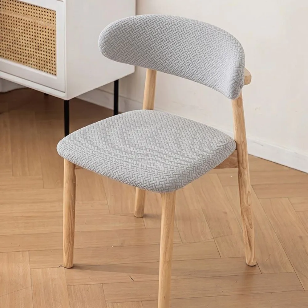 2pcs/set C-shape Dining Chair Cover Curved Backrest Split Type Armless Chair Cover Elastic Printing Pattern