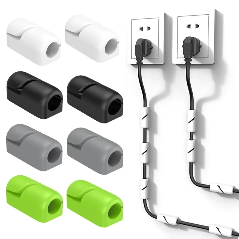 Organizer do kabli Uchwyt na przewód Elastyczny nawijacz kabla USB Porządek Silikonowe klipsy do myszy Klawiatura Ochrona słuchawek