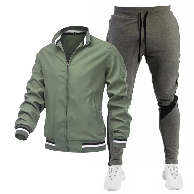 2023 Men\'s Tracksuit Sets Autumn Clothes Sportswear Two Piece Set Men Jacket Sweatpants Brand Clothing Male Sweatsuit Sport