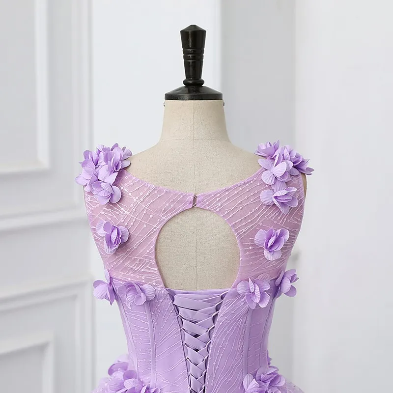 Vestidos de flores para quinceañera, apliques de hierba Primrose, cuello redondo, vestido de baile brillante de talla grande, vestido de graduación, Vestidos de Princesa 15 años, 2023